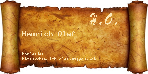 Hemrich Olaf névjegykártya